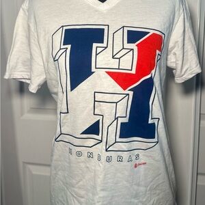 Pacer Fit Honduras Graphic Tee • Small • White V-Neck